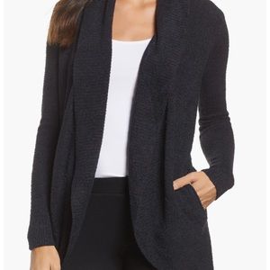 Barefoot Dreams CozyChic Lite Circle Cardigan CARBON/ BLACK HEATHER Xsmall/Small